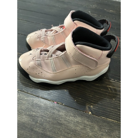 NIKE Air Jordan 6 Rings Shoes Sneakers 323420-602 Pink White Size 10C - Picture 3 of 7